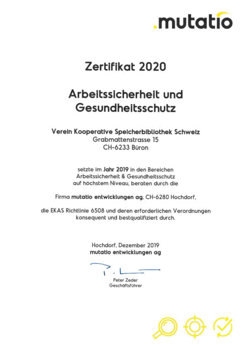 Zertifizierung Arbeitssicherheit 2020